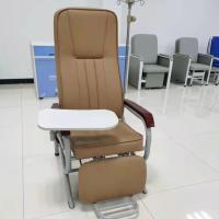 Angle freely adjustable brown hospital infusion chair PU material for sale