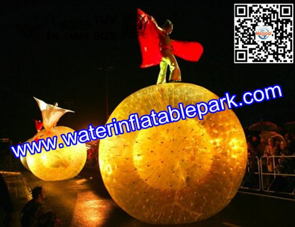 Quality TPU Glass Inflatable Zorb Ball 3m x 2m , Inflatable Human Hamster Ball for sale
