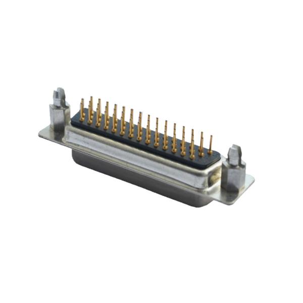 90 Degree 25 Pin D Sub Male Connector Two Rows Female DR With Back Shell