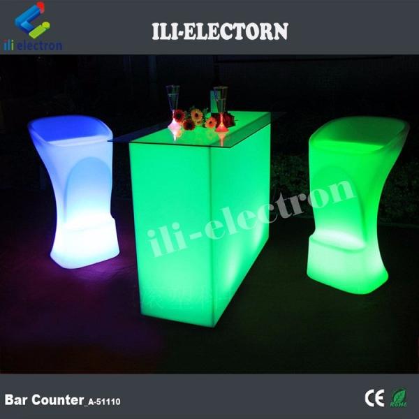 Rectangle Illuminated Bar Table Waterproof For Outdoor Garden