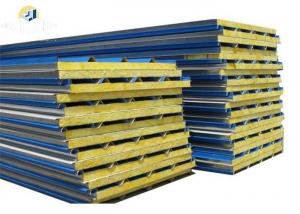 China Rock Wool Metal Sandwich Panels Fire Resistant With Smooth Edges on sale