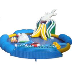 China Hot Sales Giant Inflatable Shark Water Park, Inflatable On Land Pool Water Park for sale