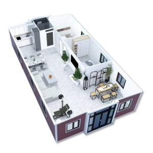 Wholesale Galvanized Steel Framework 40ft Expandable Container Home with Ready-to- Plumbing and T65mm EPS Color Steel Plate Wallboard from china suppliers