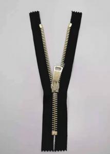 Wholesale Gold Color Teeth Metal Zips For Bags / Heavy Duty Metal Zippers from china suppliers