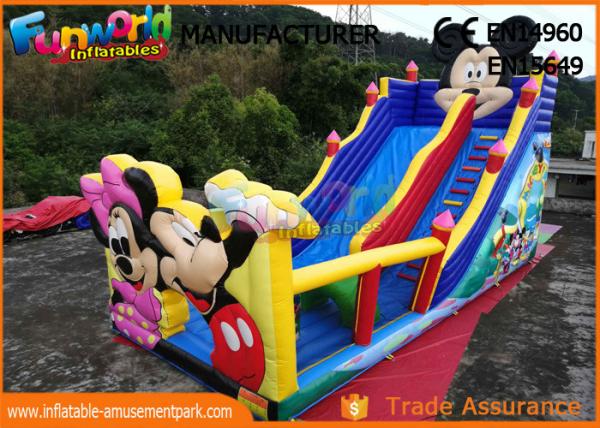 Quality Pvc Mickey Mouse Commercial Inflatable Bounce House With Slide Easy To Carry for sale