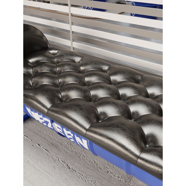 Durable Iron Frame Metal Bench with Premium PU Leather and Compact Design for Coffee Shops and Restaurants