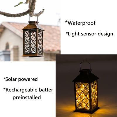 Garden LED Solar Powered Outdoor Lanterns Copper Wire String Waterproof Outdoor Pendant Light