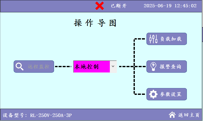 Load Bank Software with Touchscreen Interface for Electric Motor Testing System Featuring Remote Monitoring and Load Loading