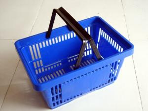 China HDPP Grocery Shopping Baskets For Retail Stores , Blue Shopping Basket on sale