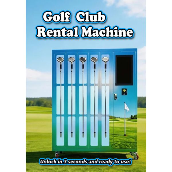 Automated Golf Club Rental System with 21.5 inch Touchscreen, Card and E-payment, and Remote Inventory Monitoring