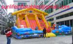 Inflatable Bouncy Castle With Fun City And Moonwalk Bounce For Adult And