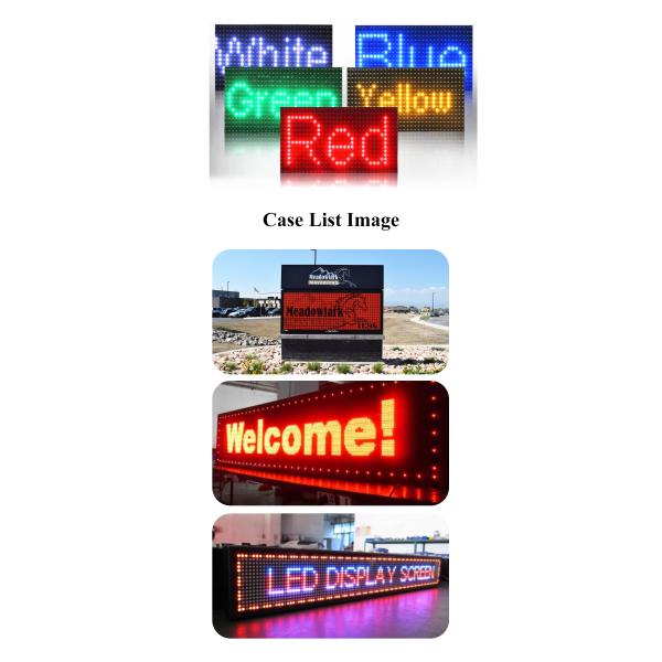 Outdoor P10 Single Color Led Panel Sign Advertising Displays