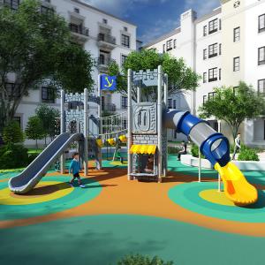 China LLDPE Plastic Galvanized Steel Outdoor Playground Slide Anti Crack on sale