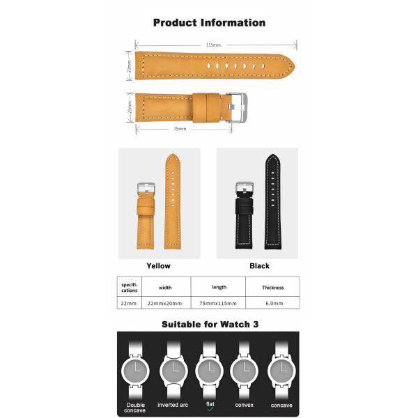 22mm 2 Piece Leather Buckle Strap OEM ODM Available