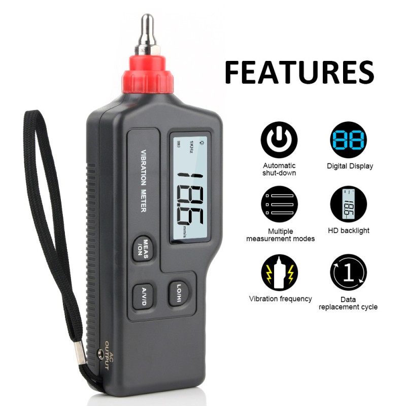 WT63A Digital Vibration Meter with Acceleration and Velocity Measurement for Industrial Machinery Monitoring