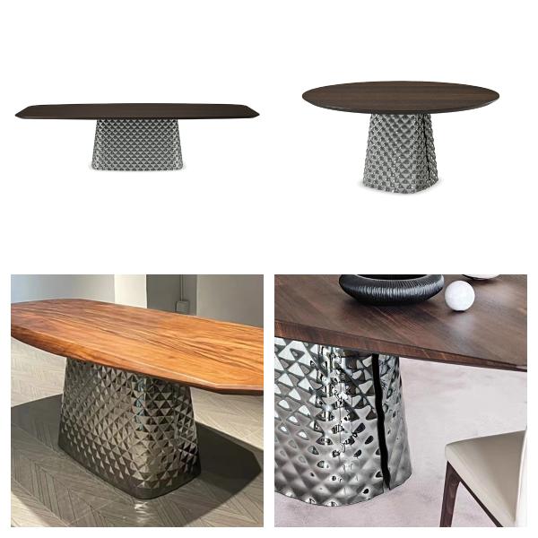 Bright Concave Industrial Wood Kitchen Table , Rectangle Rustic Wood Dining Table