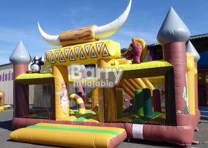 Wholesale Kids Clearance Western Theme House Inflatable Toddler Playground With Slide from china suppliers