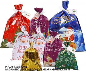 China Gift Bags,Assorted Size Christmas Gift Bags With Tags,Christmas Drawstring Gift Bags, Holiday Gift Wrapping Sack on sale