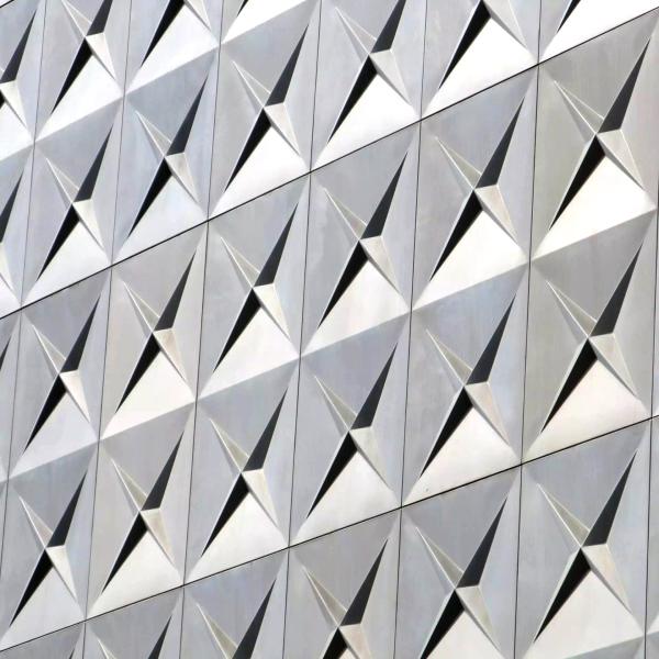 Triangle Shape 3D Surface Aluminum Sheets Customized For Building Decoration