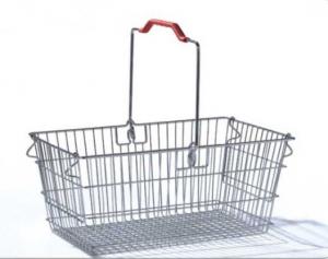 China Single Handle Stainless Steel Shopping Baskets Rust Preventing Custom on sale