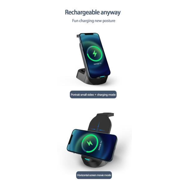 White Multifunction Wireless Charger with 1 Year Input 5V/2A