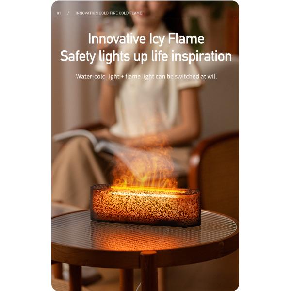 Lava Flame Simulation Aromatherapy Diffuser Humidifier With Atmosphere Light