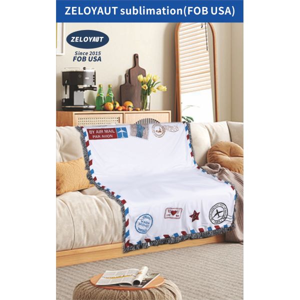 ZELOYAUT Post Card Throw Blanket Custom Blanket Super Soft 100% Polyester and Velvet Blank Sublimation Blanket for Home Decorate