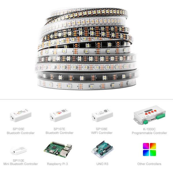DC 12V Addressable Smart 3Leds Controllable 5050 RGB WS2812B WS2811 24V 30leds Pixel Rgbic LED Strip Light