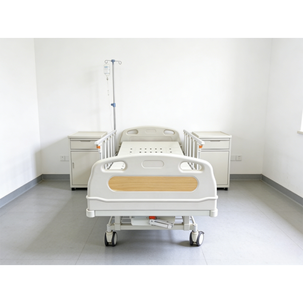 Single Crank Manual Nursing Bed with 75° Backrest and 250kg Capacity for Basic Patient Care