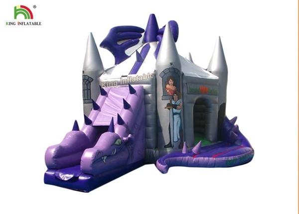 Quality Customized Purple Dragon Inflatable Jumping Castle With Slide For Kids for sale