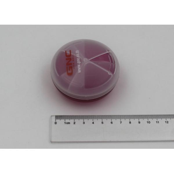 Round Shape Clear Plastic Pill Box With 3 Cpmpartments / Pill Storage Containers