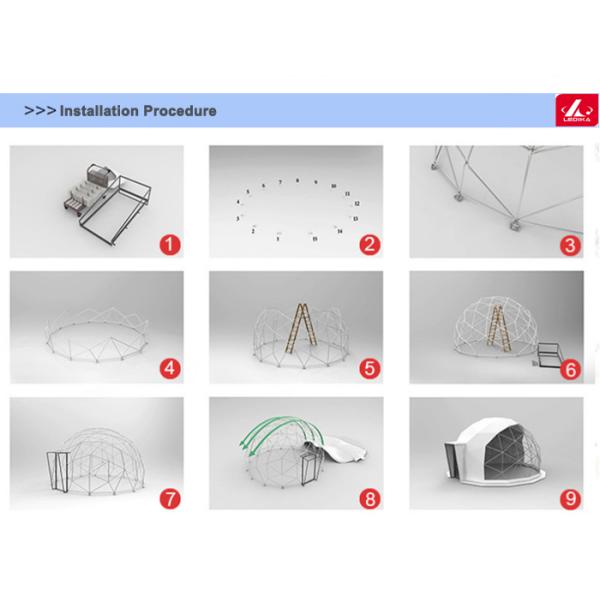 Waterproof 6M Glamping Geodesic Dome Tent Hotel For Resort