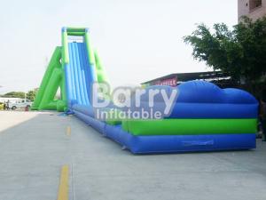Wholesale Green And Blue Giant Inflatable Slide PVC Material Massive Inflatable Slides For Lawn from china suppliers