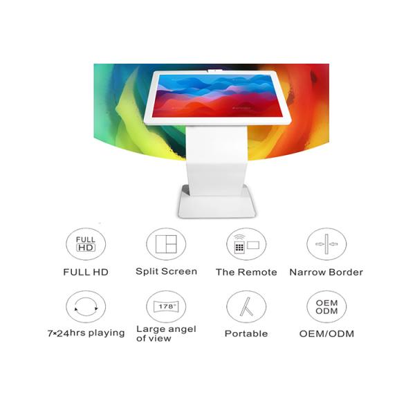 Full HD Portable Standing LCD Advertising Display With Multi - Languages