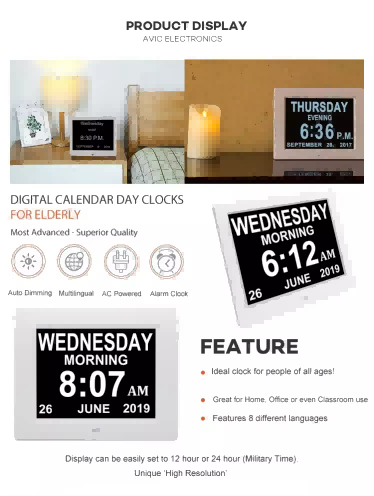 8 Inch Digital Picture Frame LCD Display Video Music Player Remote