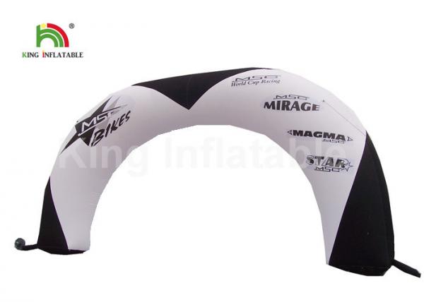 Quality 4.5mH PVC Tarpaulin White Inflatable Race Arch Entrance For Advertising for sale