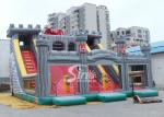 12x10m commercial kids giant inflatable medieval castle slide with tunnel N