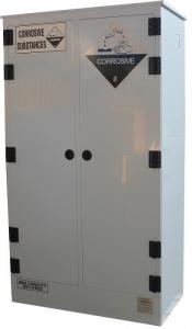 China Lab Solvent Plastic Double Door Small Corrosive Cabinet White Polypropylene Acid on sale