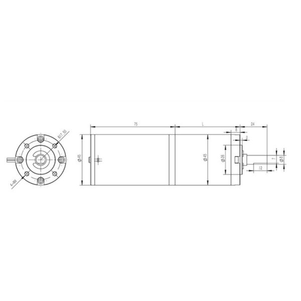 PG45 4575 24v Dc Motor High Torque High Speed PMDC Planetary