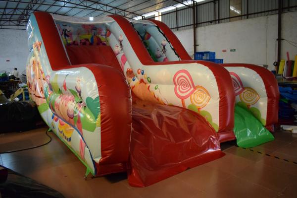 Quality PVC Tarpaulin Forest Commercial Inflatable Water Slides / Outdoor Mini Dry Slide for sale