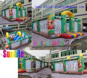 Wholesale Children Jungle Inflatable Bouncy Castle With slide / Jumping Castle For Rent from china suppliers