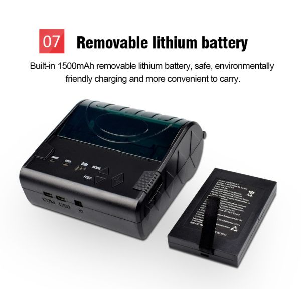 Portable Mini Receipt Printer 3 Inch Mini Pocket Thermal Printer POS