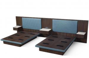Wholesale 5 Star Hyatt Bed Luxury Hotel Bedroom Furniture With Zebra Wood Veneer And Power Outlet from china suppliers
