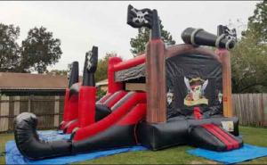 Wholesale Customized Double Lane Pirate Inflatable Slide Jumping Bouncer Slide Combo from china suppliers