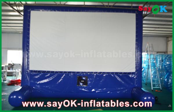 Quality Large Inflatable Movie Screen Blue Inflatable Outdoor Movie Screen Customized For Advertising / Party / Event for sale