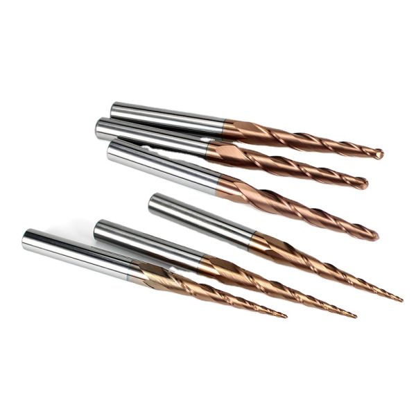 High Quality Low Price 3mm 1/8 Inch Carbide End Mill Cnc Tapper Square Freza Bits Cnc Router Conical Cutting Bits
