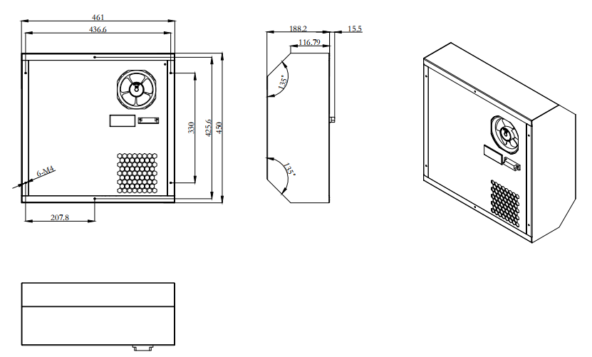 Door Mounted Outdoor Electrical Panel Air Conditioner