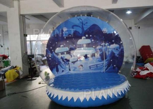 Quality 0.6mm PVC Tarpaulin Inflatable Christmas Snow Globes 3m Hot Air Welding for sale