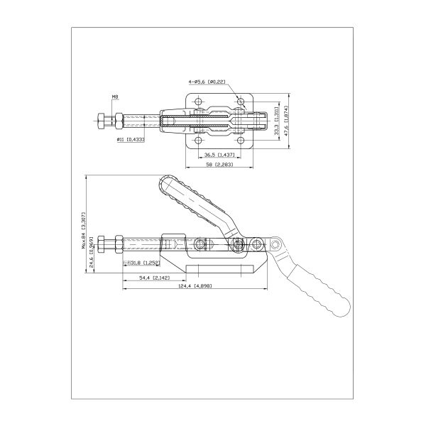 Clamptek Manual Quick Release Straight Line Push Pull Type Toggle Clamp GH36003M