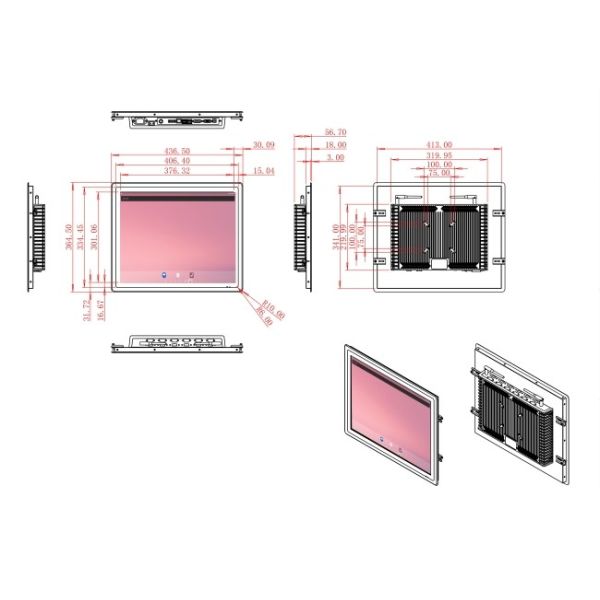 19-Inch Durable Android Touch Display for Medical Diagnostics and Access Control Panels